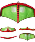 Inflatable Windsurfing Wing For Windsurfing Wing Foil And Handheld Kite Surfing For Surf And Snow Skiing, green and red design
