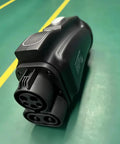 Heavy Duty Ccs1 To Chademo Adapter For Dc Ev Fast Charging Connector, showcasing the robust design and dual charging ports.