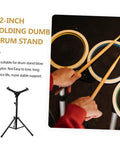 Heavy Duty Adjustable Snare Drum Rack In Matte Black With Telescopic Height Settings And Foldable Portability For Local Jam Nights Or No Sweat Travel Setup with drumsticks on pads.