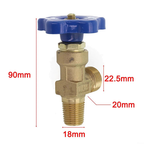 Multi Function Argon Gas Cylinder Valve For Kitchen Appliances And Bathroom Fixtures, Solid Copper Small Teeth Bottle Head With Tight Airtight Seal, Built To Last Copper Construction For Home Use, 90mm