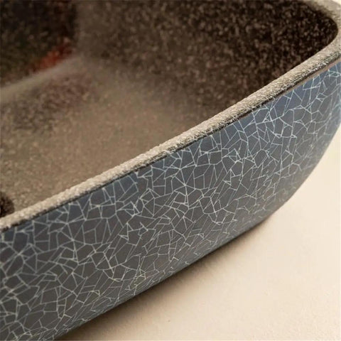 Close-up of USZWBY Vessel Vanity Sink Chinese Style Countertop Wash Basin 58X37X12Cm showing ceramic texture and detail.