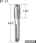 Five Eighth Inch Eleven UNC Tap And Die Set For Machine Threading Right Hand Tap shown with dimensions 4.02 in length