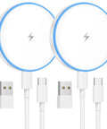 Two Pack Magnetic Wireless Charger With 15W Fast Charge And Dual Ports For iPhone 12 Through 17 Series And AirPods Pro 2 3 4