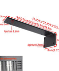 Floating Shelf Bracket Two Pack Heavy Duty Black Steel Hidden Support showcasing dimensions and included accessories.