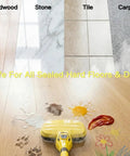 Heavy Duty Steam And Scrub Mop For Hardwood And Vinyl Floors Carries A Massive Xl Water Tank Includes Two Deep Clean Pads on sealed floors.