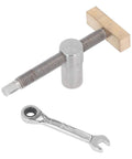 19mm Woodworking Desktop Clamp Set With Stainless Steel Brass Stop Bench Dogs And 2 Ratchet Wrenches for secure workpiece grip