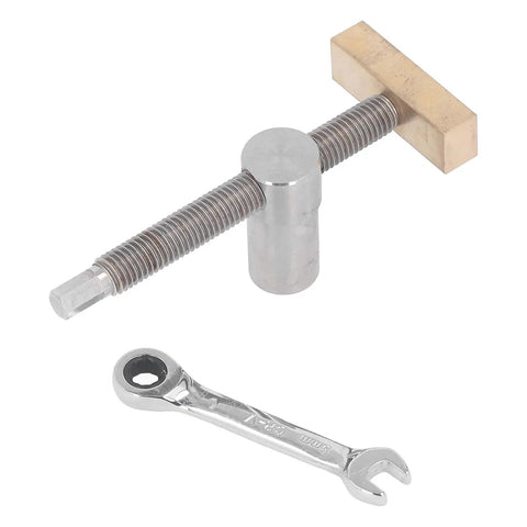 Woodworking Desktop Clip 19mm Bench Dog Clamp For Workbench Vise Fixed Brass Stop Stainless Steel Construction Ideal For DIY Drilling Tasks Fast Secure Hold Boss Level Stability And Easy Setup with wrenches