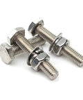 Heavy Duty Stainless Steel Hex Head Screws Bolts Kit Set With Nuts Flat Washers And Lock Washers 10 Sets 5/16-18 X 1-1/2 Inches 304 Grade 18-8
