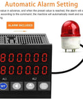 Slick Digital Length Meter Counter With Dual Relay Output For Cable Wire Rope And Fabric Tracking Dead On Precision Heavy Duty Rolling Wheel Measuring Tool 0 To 999999 Range with alarm indicator and digital display.