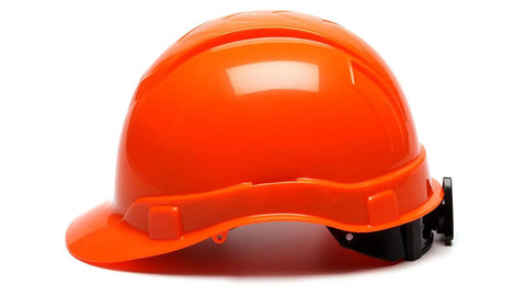 Ridgeline Cap Style Hard Hat With 4 Point Ratchet Hi Vis Orange Lightweight ABS Workhorse Safety Helmet For Work Low Profile Fit