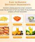 Heavy Duty 2 In 1 Electric French Fry Cutter Juicer Press Automatic Dicer With 3 Blades For Potatoes Carrots Cucumbers Citrus food prep.