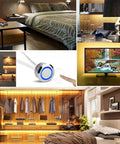 Hidden Touch Dimmer Switch For 12V 24V LED Strips Stepless Brightness Controller With LED Indicator Metallic Panel in use