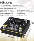 Guitar Amp Pedal With 9 Amp Models And Dual Channel For 18 Tones IR Cab Sim XLR Out FX Loop And True Bypass Built For Studio And Stage