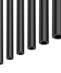 Six Piece Silicone Vacuum Hose Kit High Performance Tubing Set For Automotive And HVAC 130 PSI Max 5 Feet Each Inner Diameters 1/8, 5/32, 3/16, 1/4, 5/16, 3/8 Inches Black showing hoses in parallel arrangement