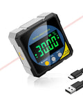 Heavy Duty Digital Angle Finder With Dual Laser And Strong Magnet That Gives Accurate Readings Without Any Guesswork For Woodworking And Diy Projects While You Top Off The Battery On Every Job with LCD display and USB charging.