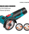 Kickstart Your Next Big Project With This Savage 12 Volt Mini Angle Grinder That Rips Through Metal and Stone Grinds Metals Polishes Surfaces Faster Than Blinking for Rock Solid Results, 12V cordless design with cutting discs.