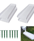 Heavy Duty Rain Gutter Downspout Extension Splash Block 16.3x8.3 inches in white with green screw anchors for drainage.