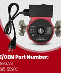Stainless Steel Hot Water Circulator Pump Replacement for UPS15-55SFC 59896773 with power cord and flange connections.