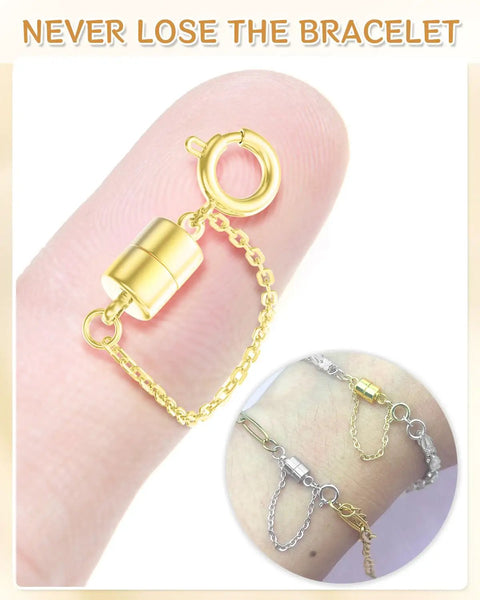 8 Piece Magnetic Bracelet Clasp Set With Safety Chain No Slip Gold And Silver Extender Converter Magnetic Clasps