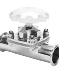 DERNORD sanitary diaphragm valve, silicone seal, 316L stainless steel, 2-inch tri-clamp ends, Amazon