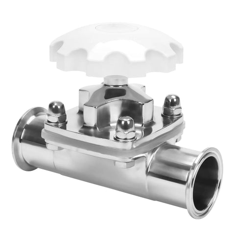 DERNORD sanitary diaphragm valve, silicone seal, 316L stainless steel, 2-inch tri-clamp ends, Amazon