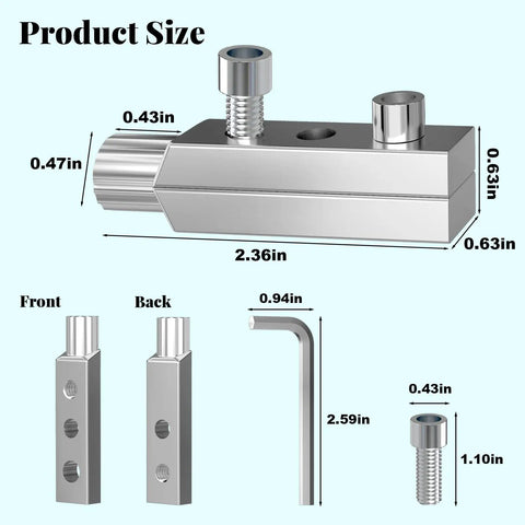 Two Pack Broken Pipe Extractor Tool Set For Damaged Screws And Faucets with detailed size dimensions and components shown.