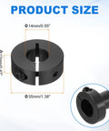 Four Piece Split Shaft Collar Set With 14mm Bore And 35mm Outer Diameter 12mm Thick Carbon Steel Black Oxide Lock Clamp