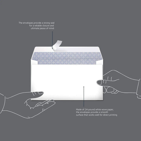 Hella Secure Size Six Self Seal Mailing Envelopes For Dropping Off Invoices And Confidential Bills No Sweat Peel Closure White Woven Paper 300 Pack Office Shipping Essentials