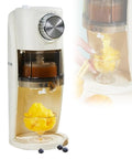 Game Changer Countertop Ice Maker Machine Delivers Fast Crushed Ice In Just 2 Seconds for slushies with yellow ice served.