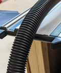 Trax90 XL Track Saw Square with hose on Makita rail for 90-degree alignment