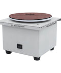 6 Inch Variable Speed Flat Disc Polishing Machine And Bench Grinder With 20 Sanding Discs For Sharpening Kitchen Knives Axes Nail Clippers And Various Tools Durable Iron Construction For Versatile Project Needs, showing dimensions and button.