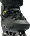 Twister XT Mens Fitness Inline Skates For Urban Performance And Commute Black Lime shown from front angle with laces and wheels