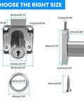 Heavy Duty Zinc Alloy Drawer Lock With Chrome Finish And Matching Screws dimensions for furniture installations.