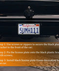 Stainless Steel License Plate Bracket Kit For Front Bumper Built To Last Universal Car Tag Mount steps guide on black SUV