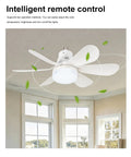 40W Small Ceiling Fan with Lights, Remote, 3 Color Temps, 520mm White with white blades and bright light in a modern room.