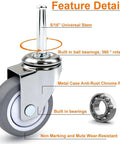 2 Inch Shop Vac Wheel Replacement Set Of 4 Caster Wheels With Eight Millimeter Or Five Sixteenth Inch Stems Heavy Duty TPR