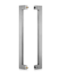 24 Inch Solid Stainless Steel Push Pull Door Handle Kit With Heavy Duty 304 Standoffs Brushed Finish For Barn And Glass Doors Easy Grip Tough As Nails Build High Endurance Construction Includes Four SUS304 Hex Socket Screws, front view