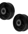 Beefy Cast Iron V Groove Caster Wheels 4 Inch Diameter One And One Half Inch Wide With One Half Inch Axle And Straight Roller Bearings 1400 Lb Capacity Per Pair 2 Pack For Heavy Duty Carts And Equipment