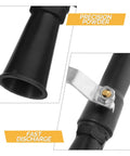 Heavy Duty Fire Extinguisher Spray Nozzle Replacement Kit For Handheld Portable Units Black close-up of nozzle with fast discharge and precision powder design.