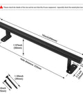 16 Inch Heavy Duty Metal Gate Handles Set In Matte Black Barn Door Pulls Outdoor 2 Pack For Shed Patio Farm Garage Fence