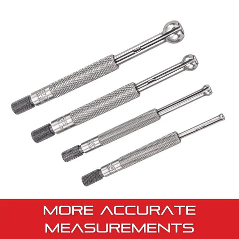 Small Hole Gauge Set With Smooth, Sensitive Adjustments For Accurate Measuring Of Tiny Holes And Slots 0.125-0.500 Inch Range