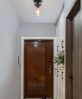 Dope Industrial Ceiling Light Fixture With Glass Shade 1 Light Flush Mounted Pendant Lighting in hallway view