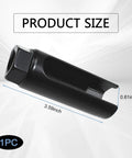 Six Point Sensor Socket Adapter With Tight Fitting Removal Sleeve For Extra Leverage, black tool dimensions 3.59 x 0.61 inch