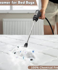 Beast 2500W Portable Steam Cleaner With High Temperature Pressurized Steam sanitizing a mattress, removing bed bugs, handle-controlled output