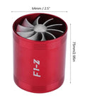 Air Intake Turbonator With Dual Fans For Turbocharged Engines Gas Saver Upgrade To Boost Throttle Response And Power Delivery Street Proven Performance Parts For Supercharger Style Engine Enhancement, 64mm aluminum unit