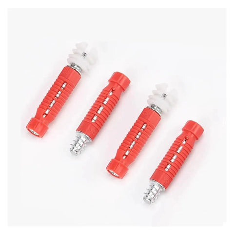 Nifty Hidden Cabinet Fasteners For No Fuss Furniture Building Rock Solid Zinc Alloy Expansion Bolts with red plastic casing
