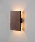LED Wall Sconce 10W Up And Down Rectangular Acrylic Slick Modern Bedroom Accent Super Bright Hallway Living Room Fixture Dope Glow Clean Lines Zero Hassle Installation Standard Plug side view with warm light