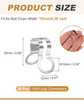 28Pcs Ball Chain Loop Connectors 10mm Pull Loop Crimp Links For Bead Chains Stainless Steel Durable And Corrosion Resistant Easy Install Attachments For Ceiling Fans And DIY Jewelry Projects. 10mm stainless steel pull loop connectors with 25mm length
