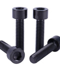 Set of four black titanium M6x25mm hex-socket bolts with long threaded shafts.