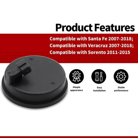 Rear hub bearing ABS speed sensor, black circular sensor with connector, front view